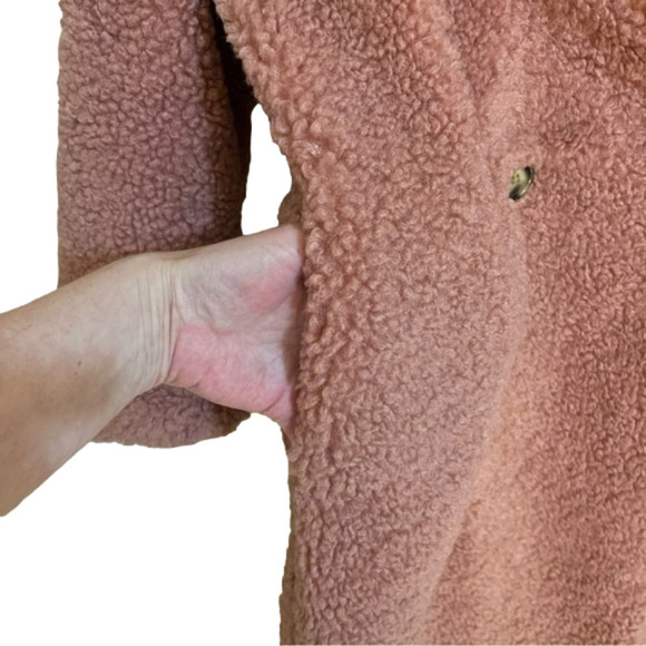 SADIE & Sage by Anthropologie Marta Diverse Dusty Pink Shearling Teddy C… - Picture 7 of 13